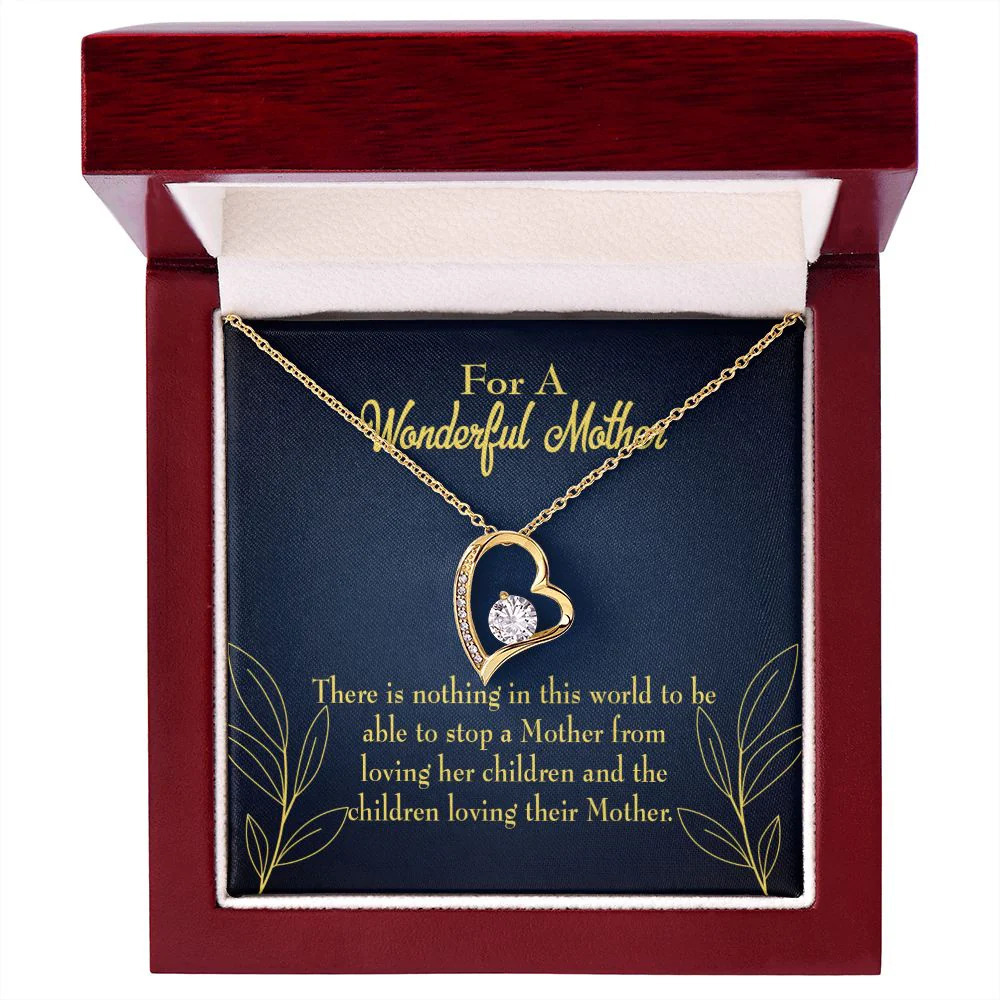 Loved Forever Love CZ Heart Necklace Yellow Gold Luxury Box